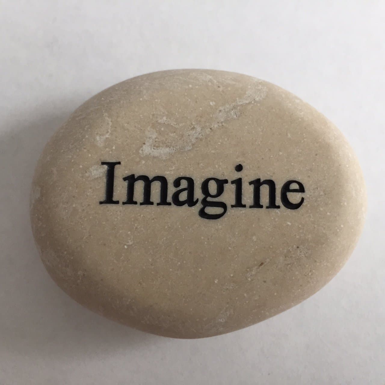 Imagine Word Stone River Rock- 2" Cream