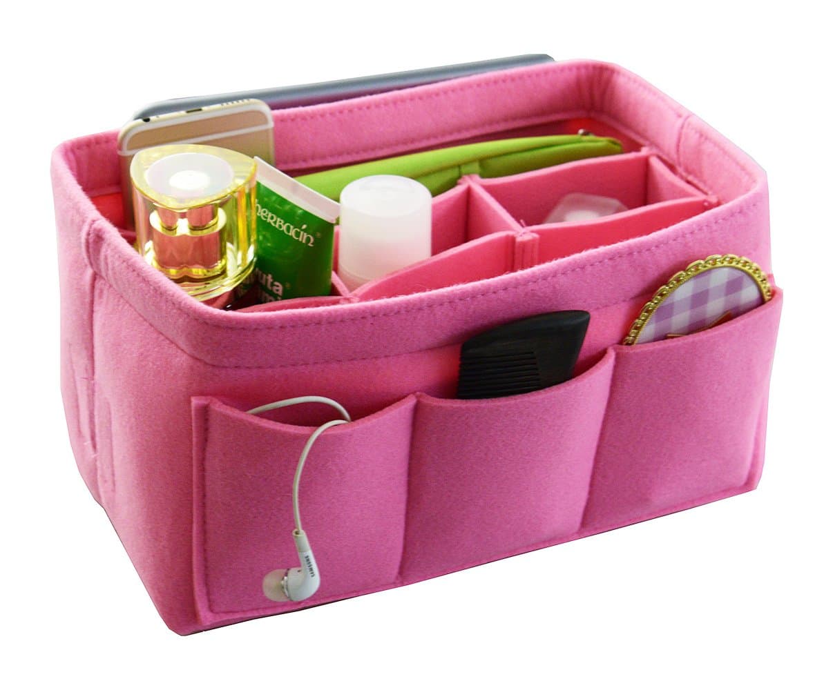 Felt Fabric Handbag Organizer,Insert Purse Organizer 12 Pockets Structure Shaper 4 size