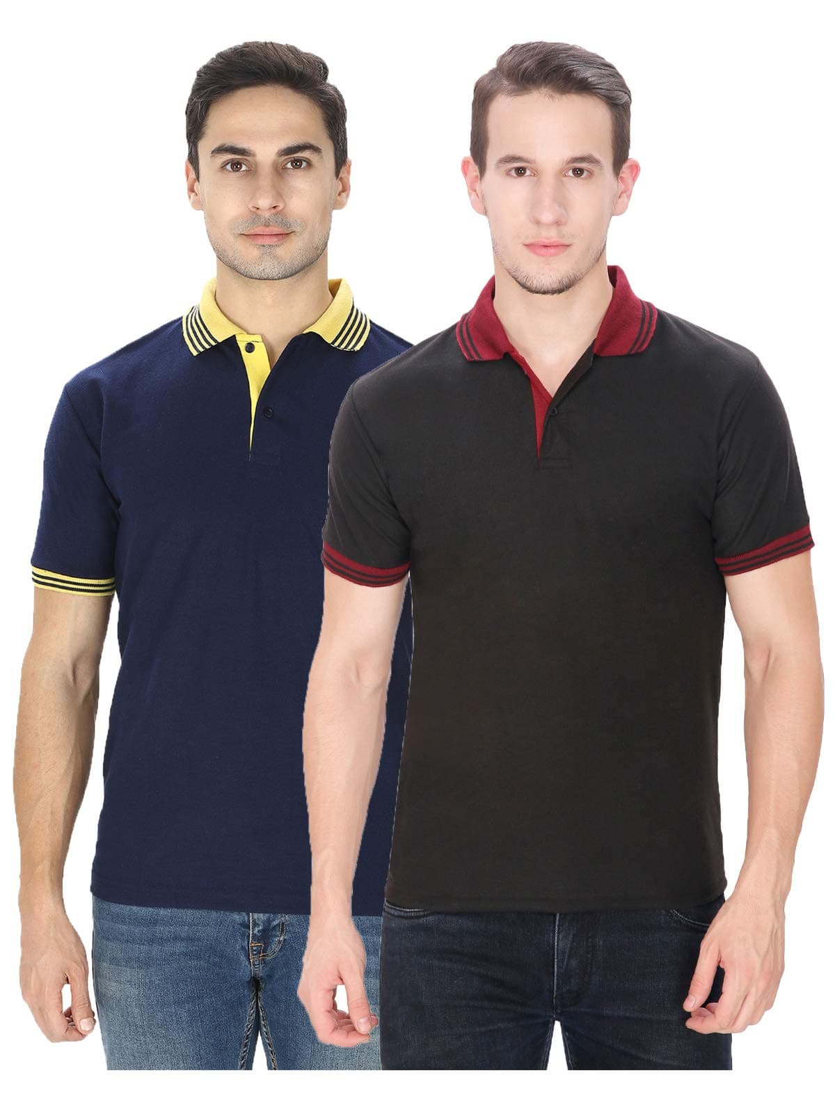 Baremoda Men's Regular Fit Polos (Pack of 2)