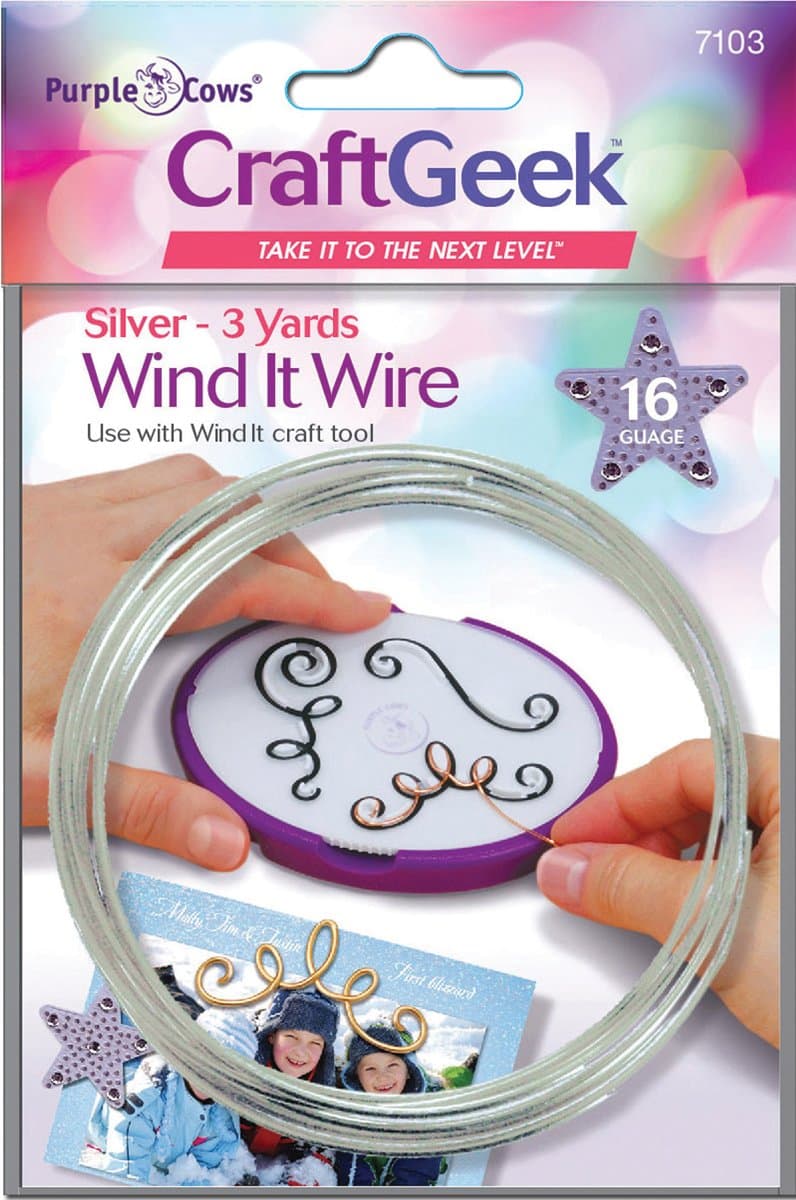 Purple Cows Darice 16 Gauge Wind it Wire, 16', Silver