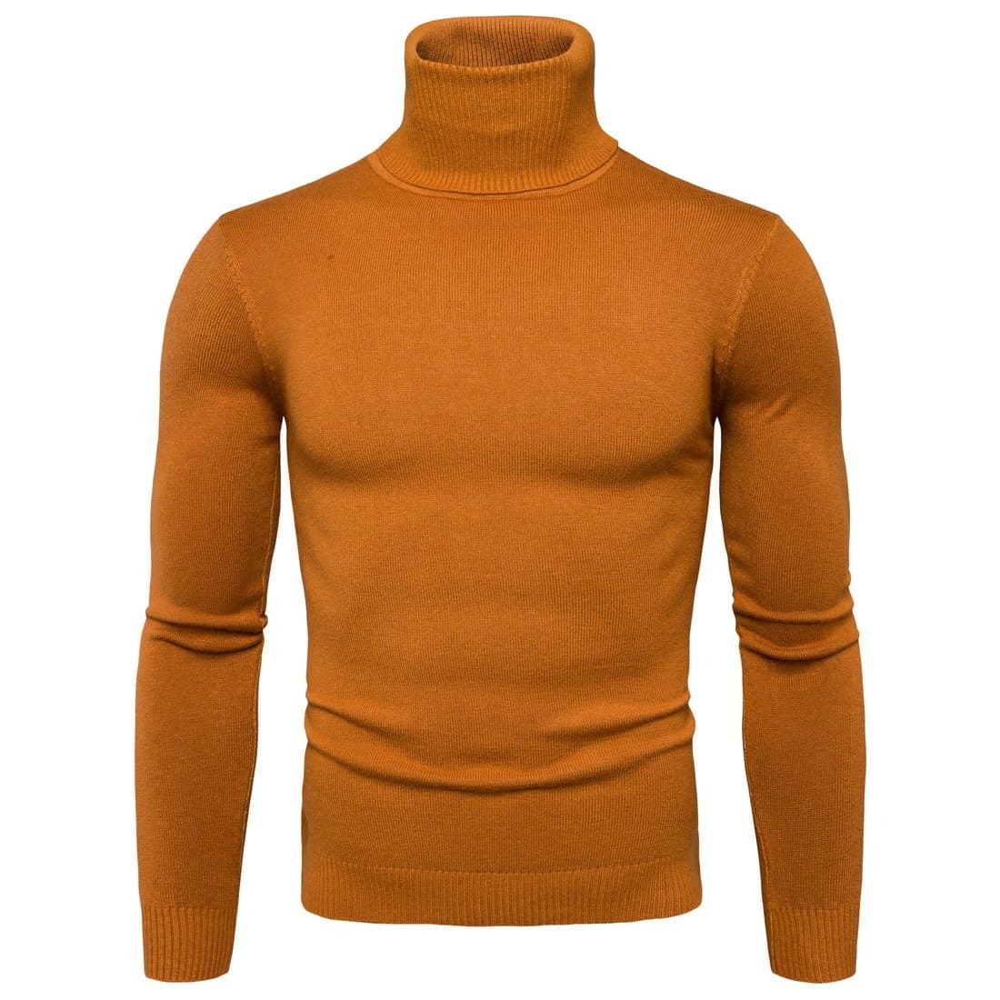 Mens Turtleneck Roll Neck Knitted Jumper Slim Fit Pullover Long Sleeve Sweater Autumn Winter Knitted Top Stretch Cotton Knitwear