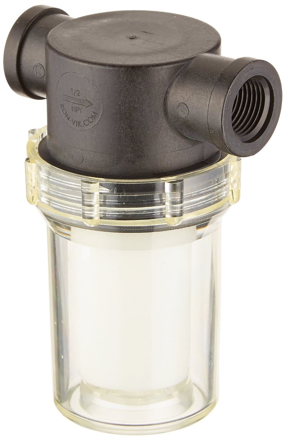 Vacuforce PVF.5-PE Inline Plastic Vacuum Filter, 1/2 NPT
