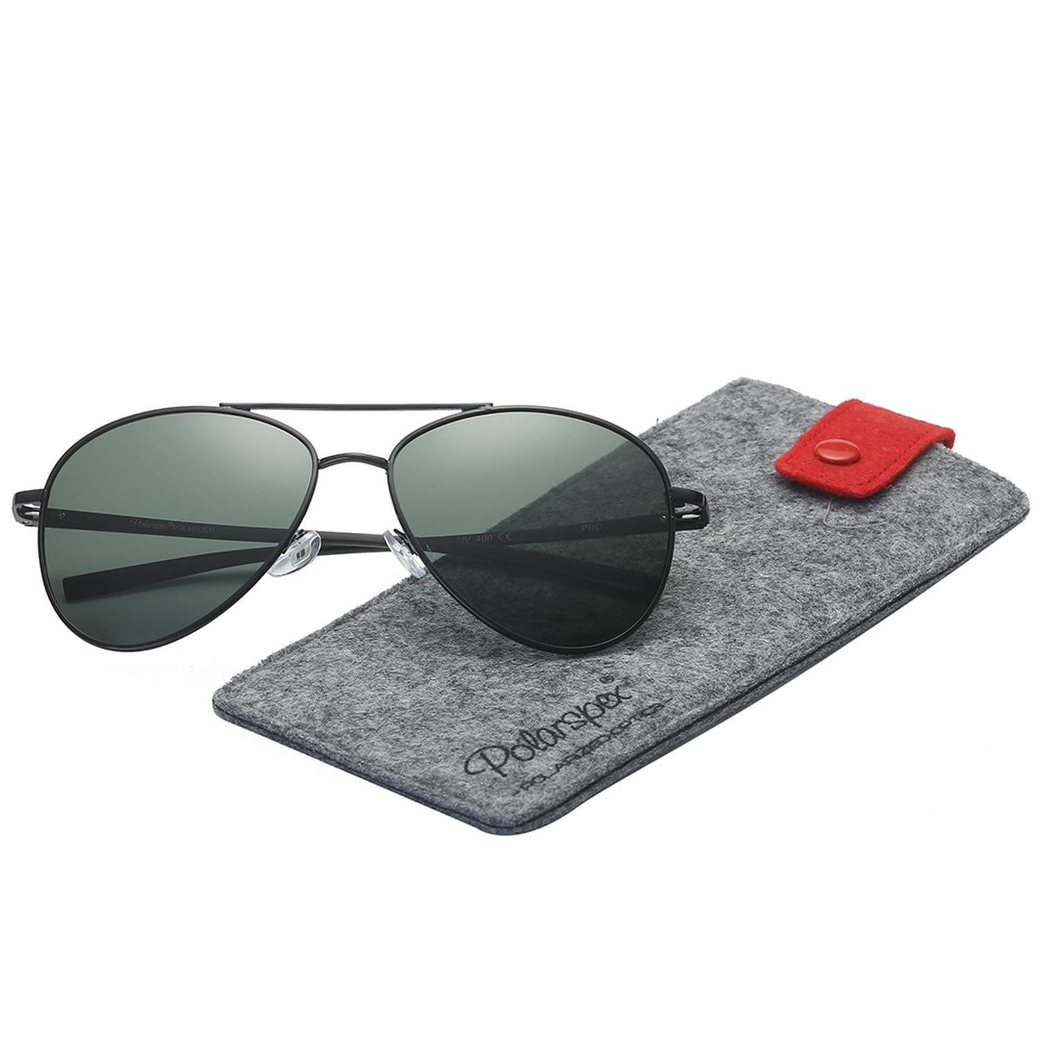 Classic Polarized Ultra Light Flex Hinge Aluminum Aviator Sunglasses