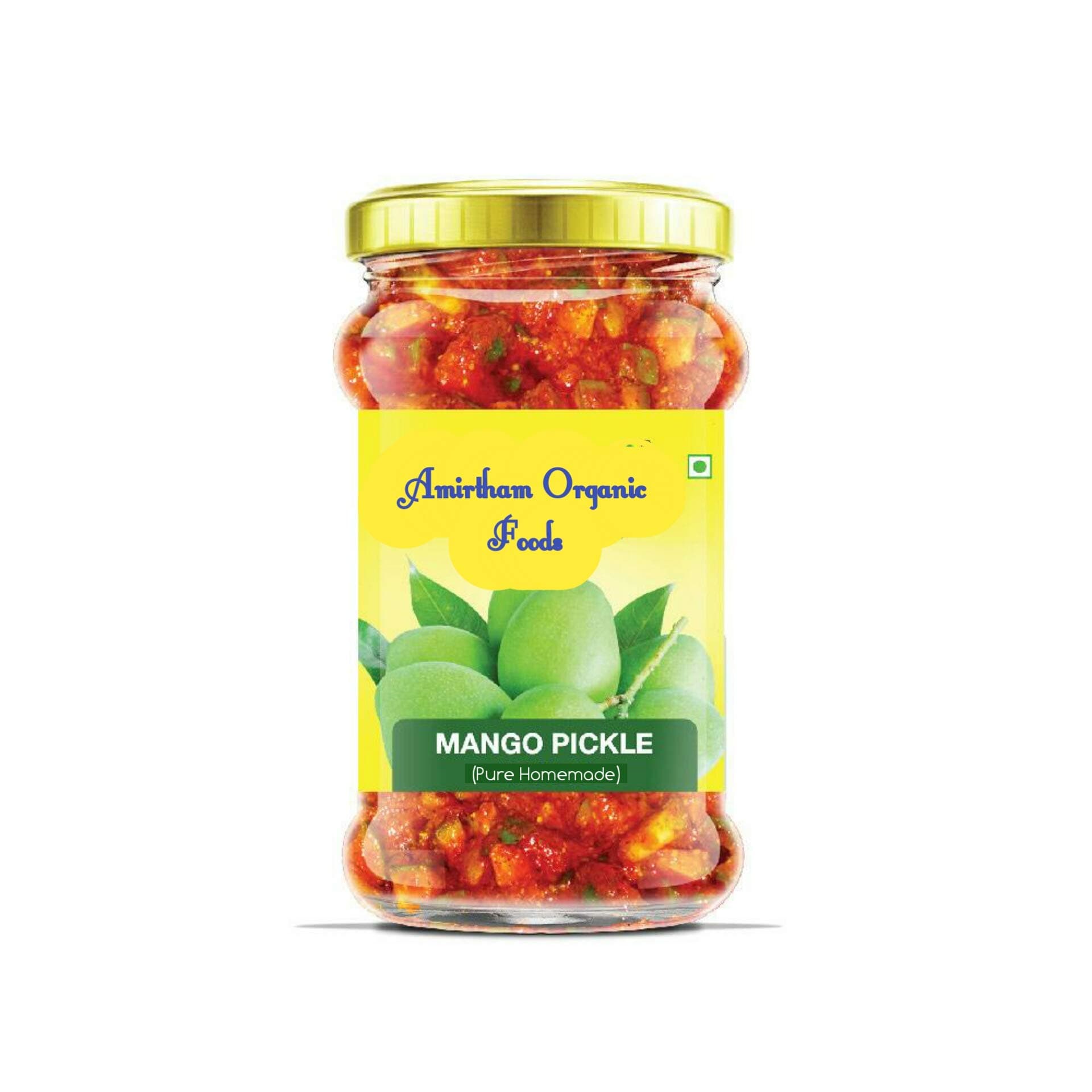 Traditional Mango Pickle 500g / पारंपरिक आम का अचार / ಸಾಂಪ್ರದಾಯಿಕ ಮಾವಿನ ಉಪ್ಪಿನಕಾಯಿ / પરંપરાગત કેરીનું અથાણું / பாரம்பரிய ஊறுகாய்- Pure Homemade by Amirtham Organic Foods