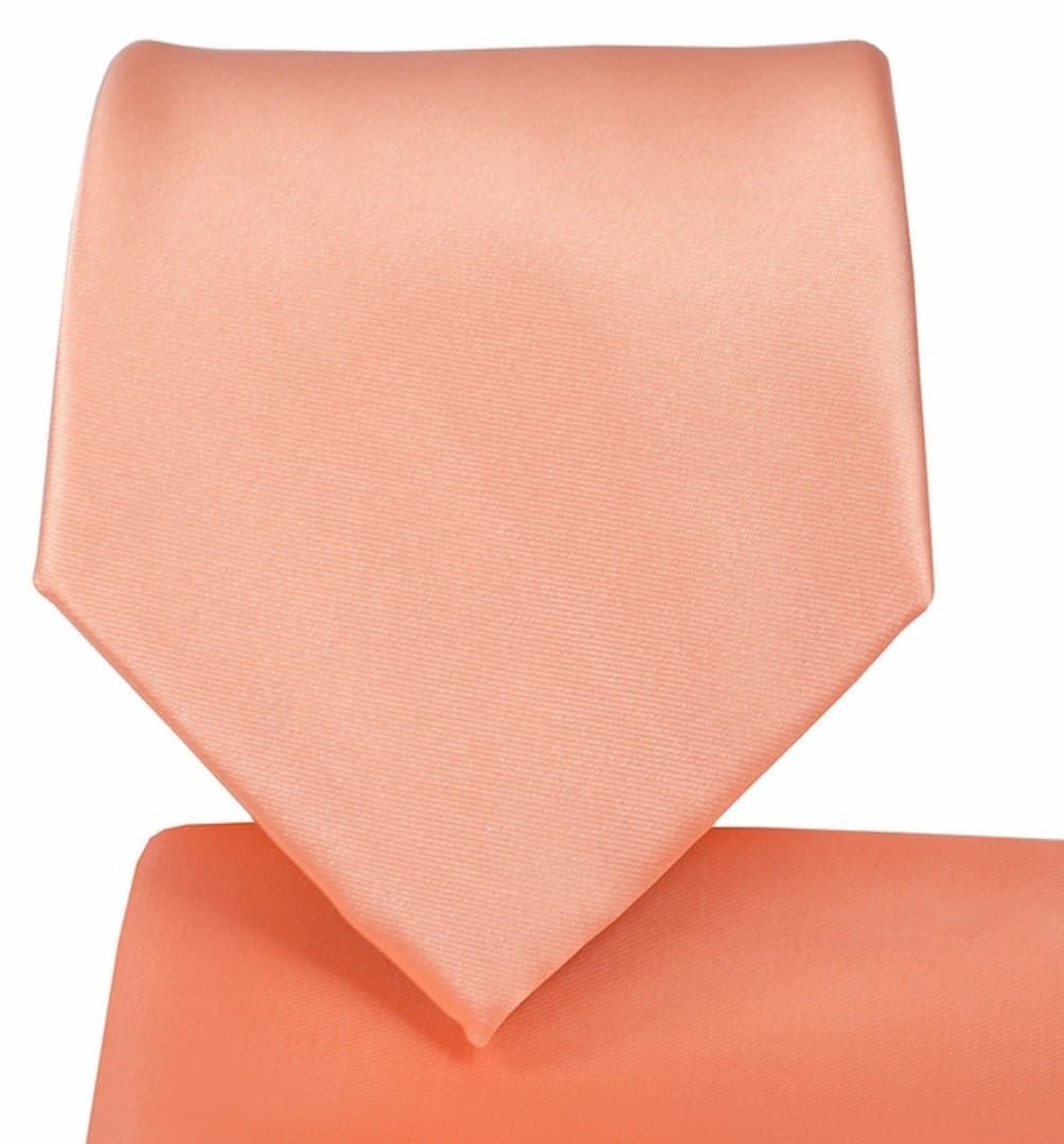 Oliver George Solid NeckTie & Matching Pocket Square Handkerchief Set