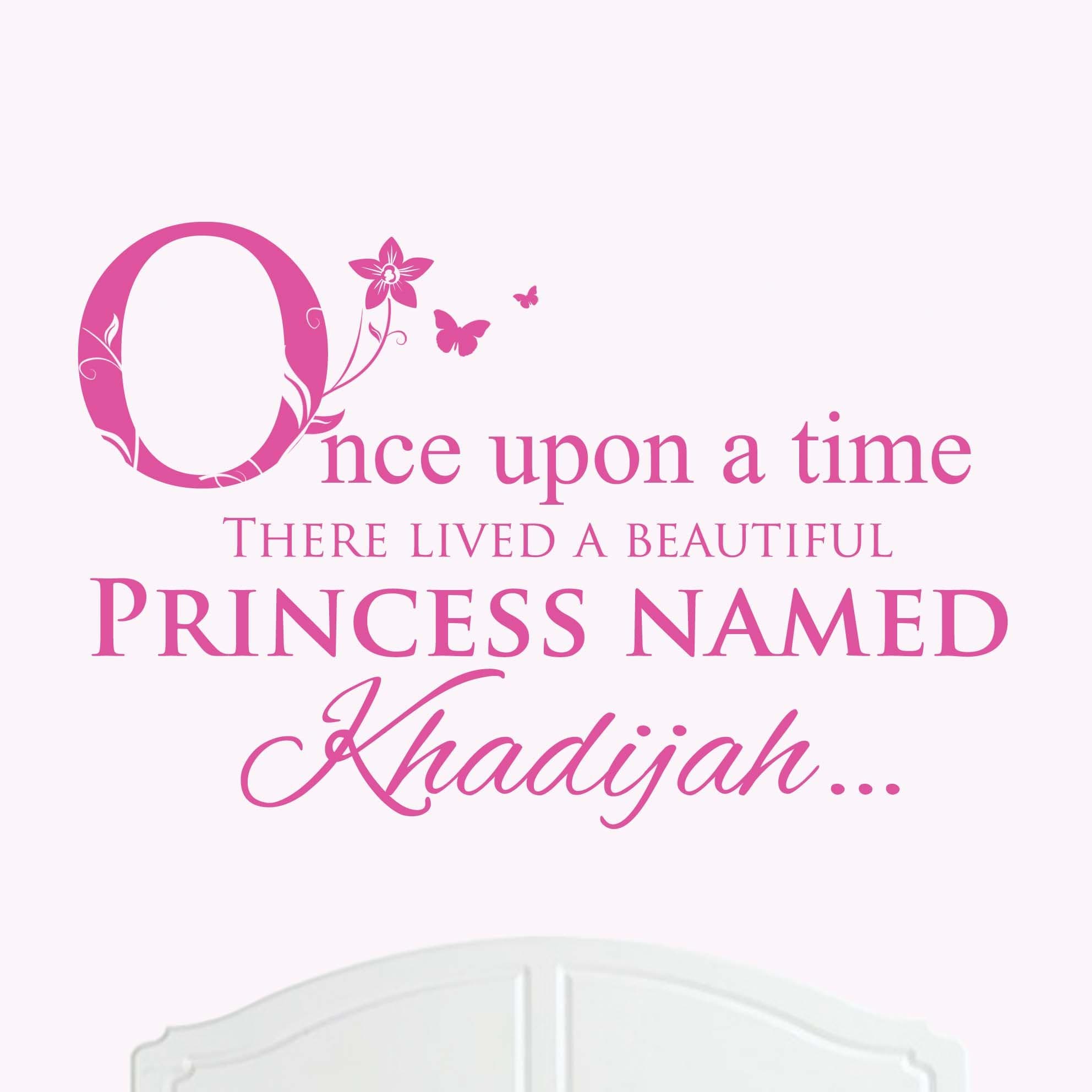 A Beautiful Princess Named Khadijah Large Once Upon a Time Wall Sticker/Decal Bed Room Art Girl/Baby