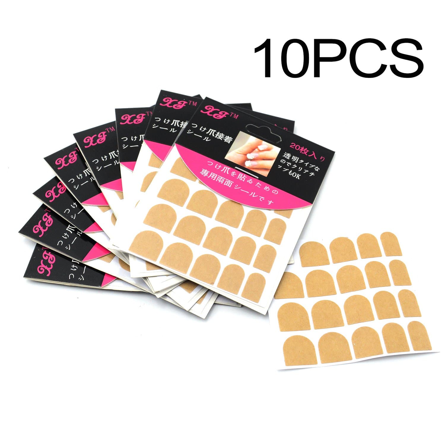 iNewcow 10 Sheets False Nail Tips Adhesive Glue Double-Sided Clear Tape Nail Art Stickers