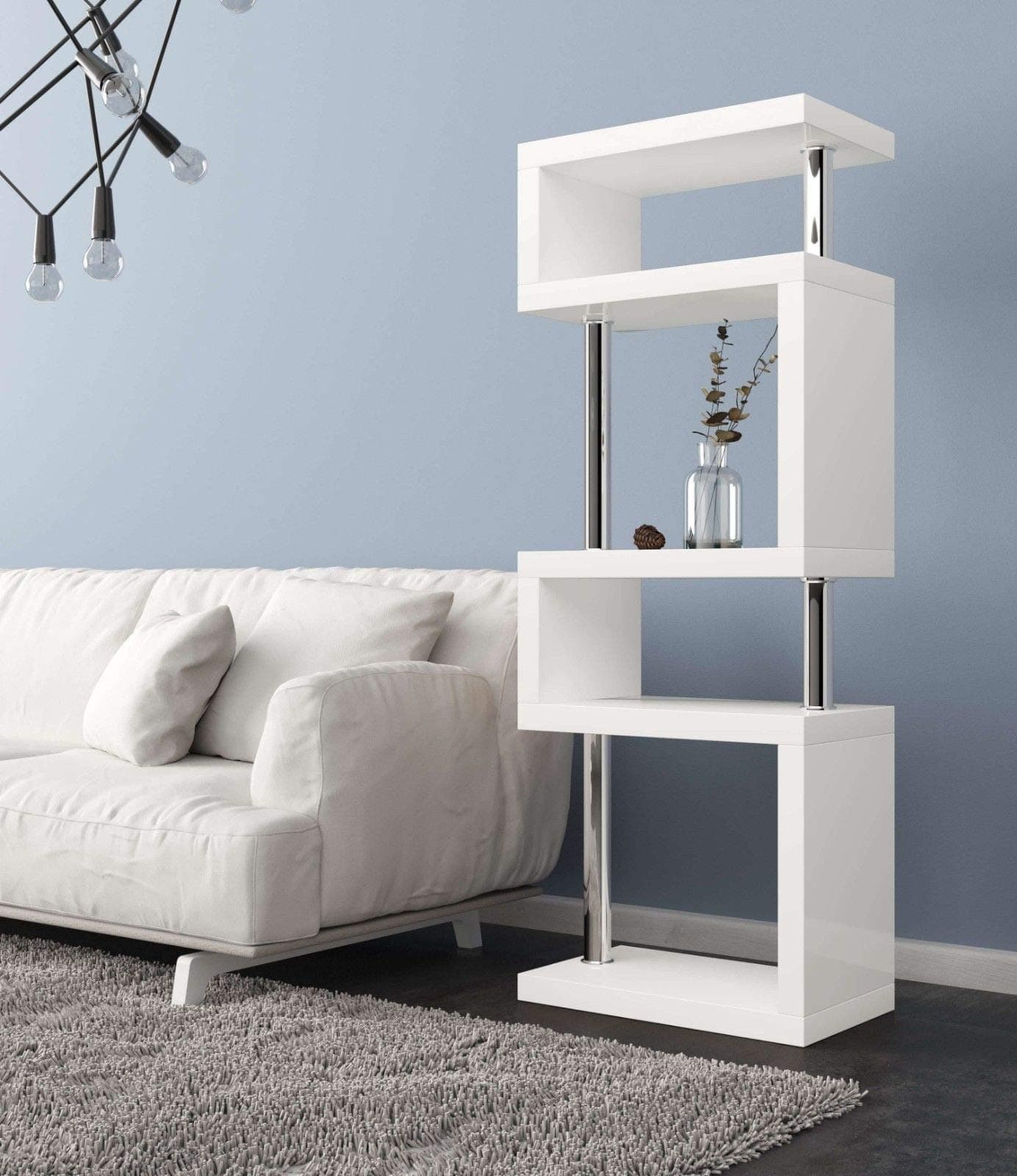Designer Manhattan Tall Square Shelving/Storage Unit, Gloss White