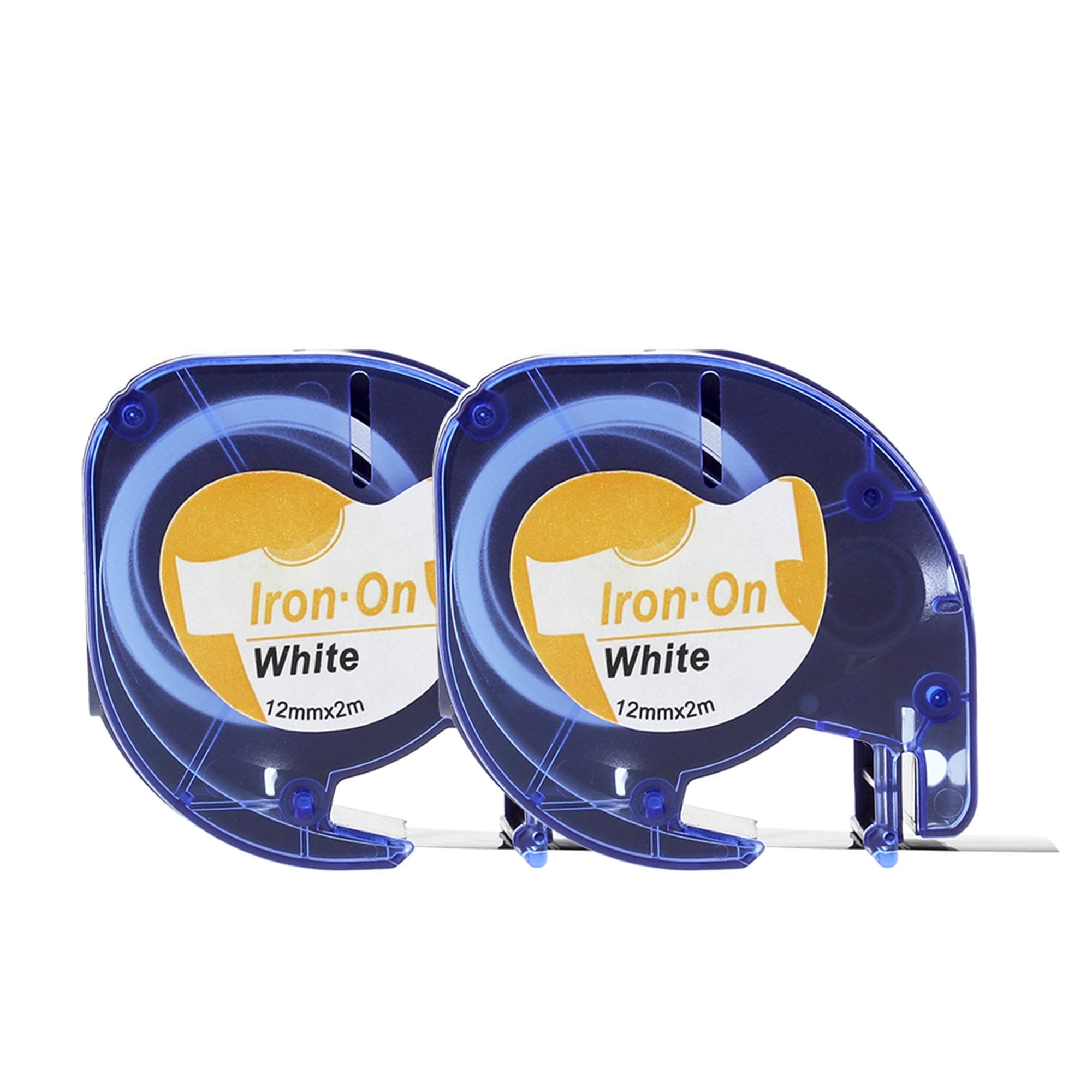 Airmall Compatible Iron On Label Tape Replacement for Dymo LT LetraTag Iron-On Fabric Labels 12mm x 2m 18769 S0718850 Black on White for Dymo LetraTag Printers LT-100H LT-100H LT-100T QX50, 2-Pack