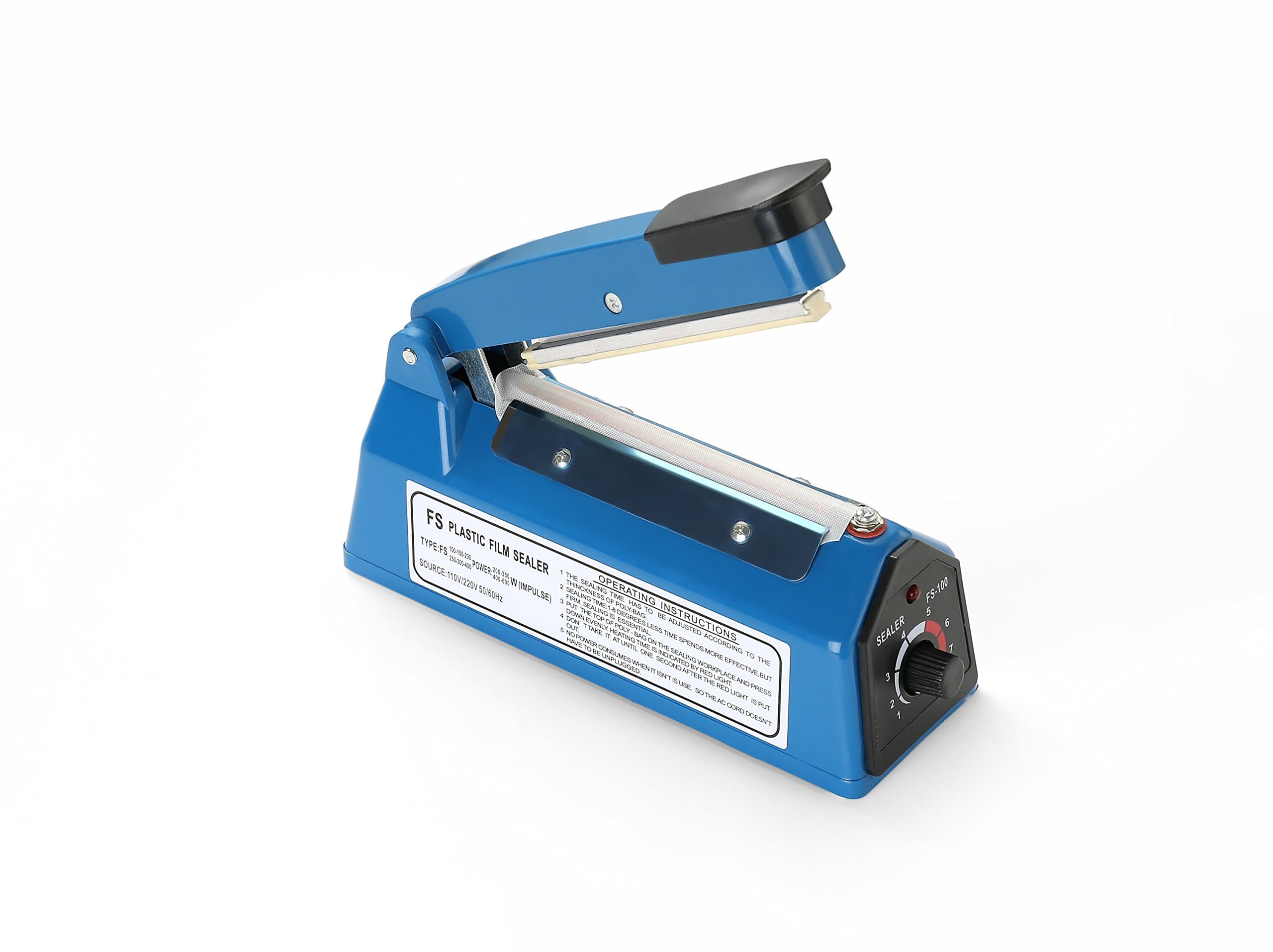 Impulse Sealer Bag Sealing Plastic Body Blue Machine 100mm 4 Inch Seal