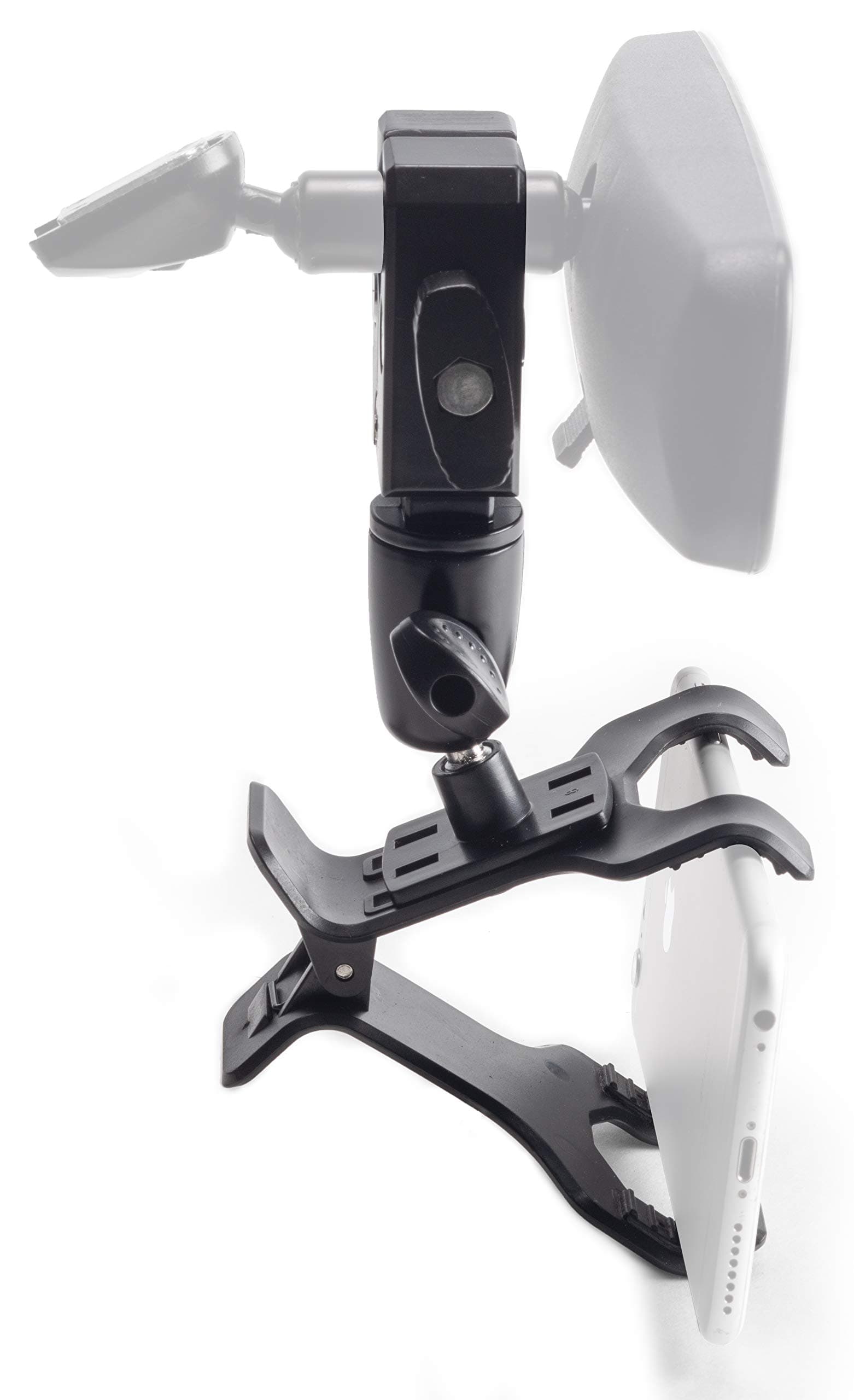 Universal Cell Phone Holder for Mounting On Rearview Mirror Compatible with Mobile iOS Devices, Android Smartphone GPS and More. Black Version 3