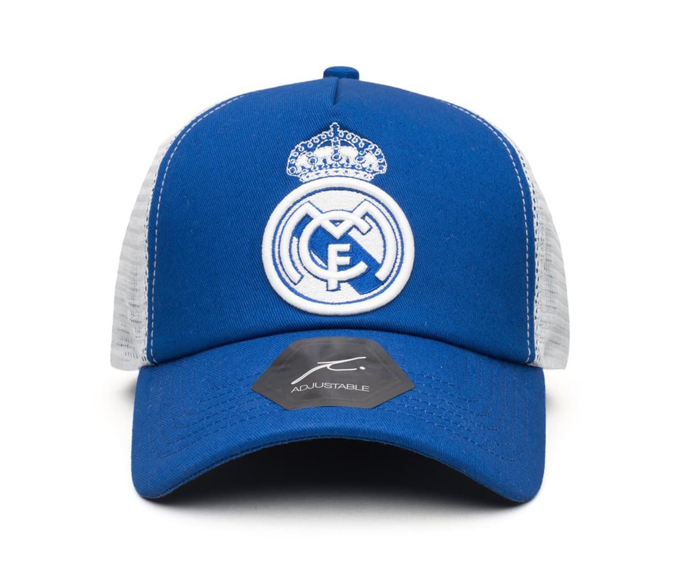 Real Madrid Officially Licensed Throwback Adjustable Trucker Hat Royal Blue/White