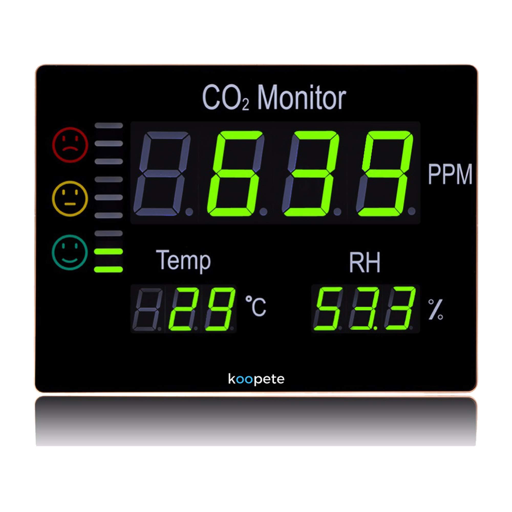 Koopete. CO2 Meter,Humidity Meter,Temperature Meter,Air Quality Meter,Environmental Thermometer.