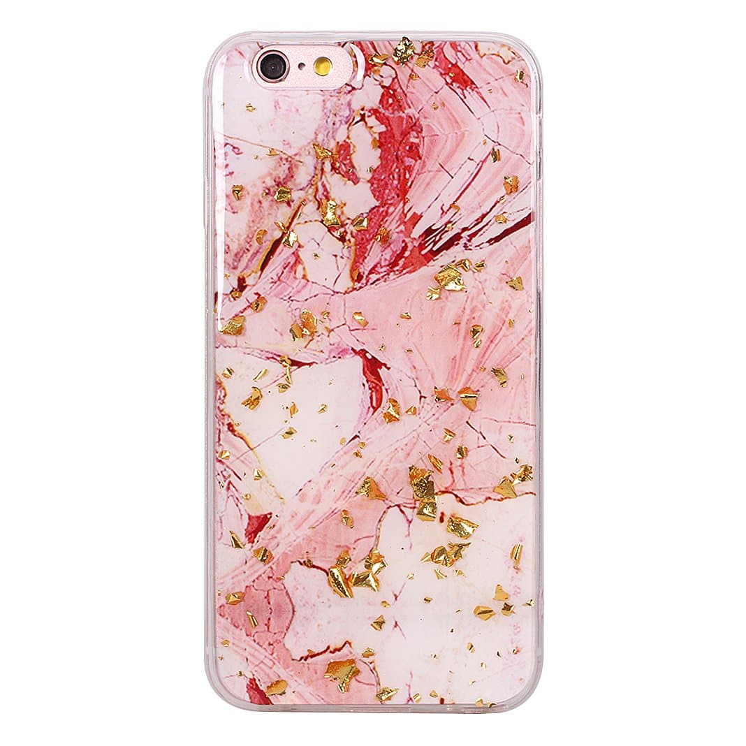 iPhone 6 Case, iPhone 6s Gel Shell Cover, Asnlove Glitter Sparkle Design Shockproof Flexible Silicone Ultra Slim Soft Back Skin Protective Case for Apple iPhone 6/6s, Pink Marble