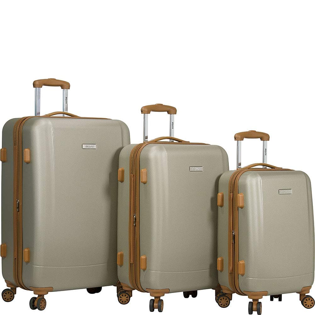Dejuno Legion 3-pc Hardside Spinner TSA Combination Lock Luggage Set, Beige, 3-Piece
