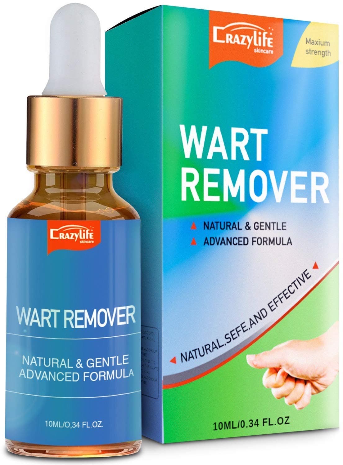 Wart Remover Liquid Rapidly Eliminates Both Plantar and Common Warts, Papillomas, Skin Tags with no Harm and Irritation | Advanced Natural Formula | Effective Painless Wart Removal Treatment (10ml)