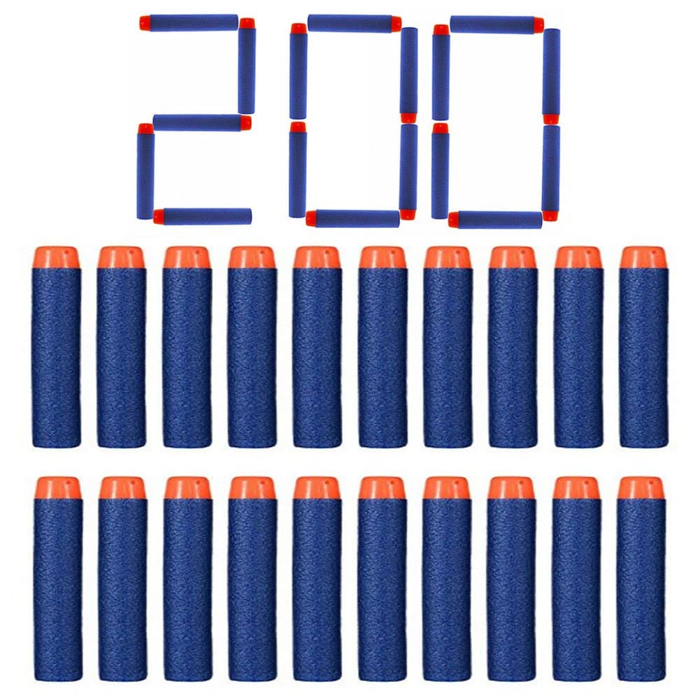 FHD Nerf Refill Bullet Compatible Bullet Darts Soft Tip Blasters Kid Toy Gun for Nerf toy Gun N-strike Elite Series Blue (200 PCS)