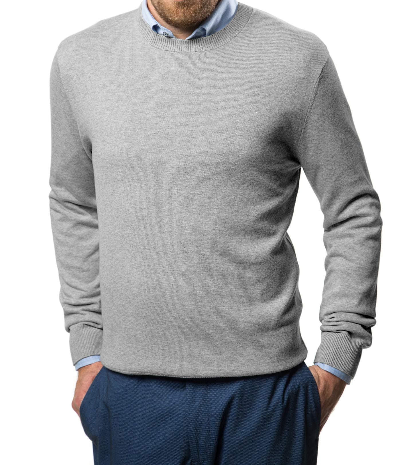 Marino Cotton Sweaters for Men - Lightweight Crewneck Men’s Pullover