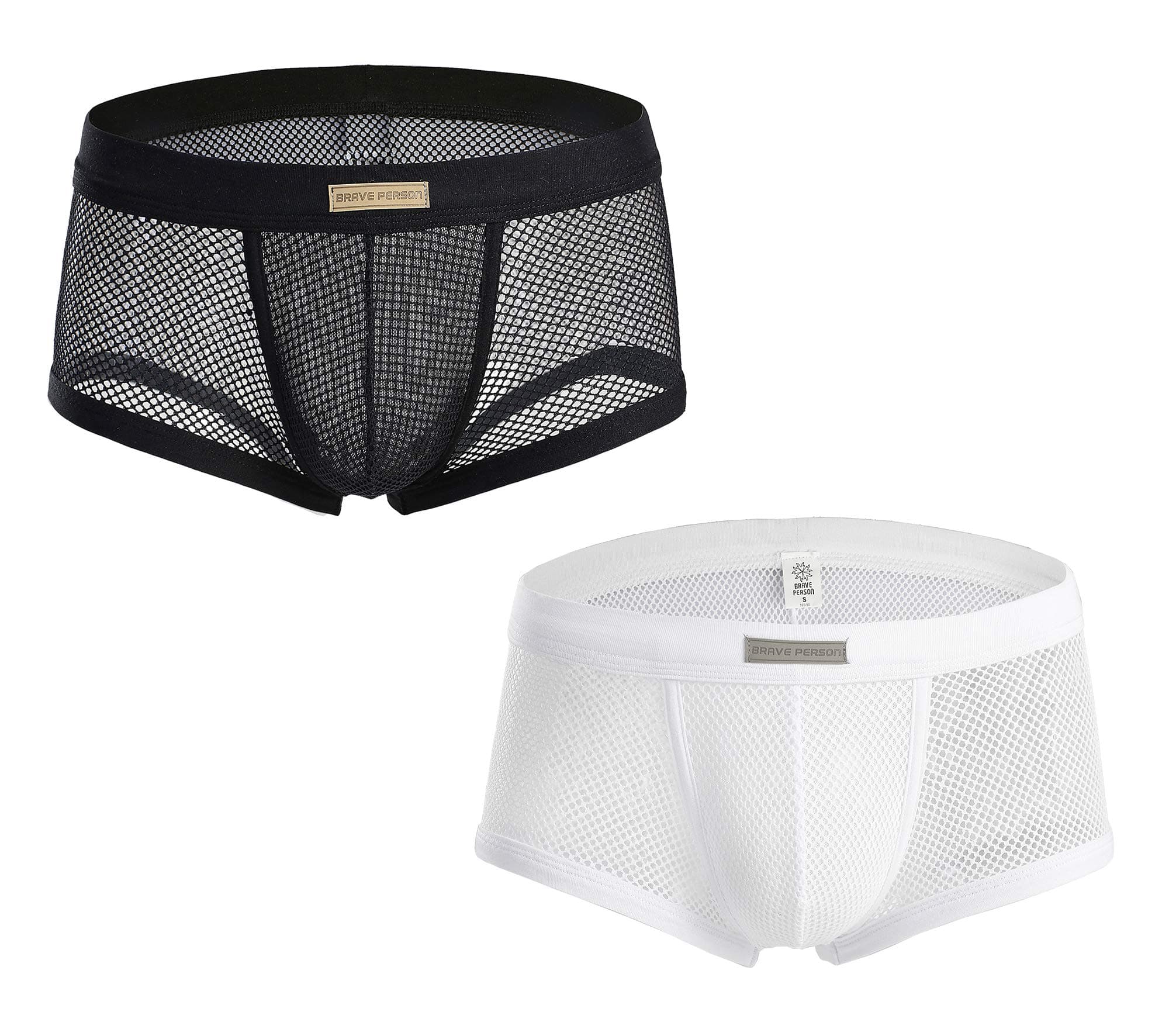 Men's Soft Mesh Underwear See-Through Boxer Briefs Trunks