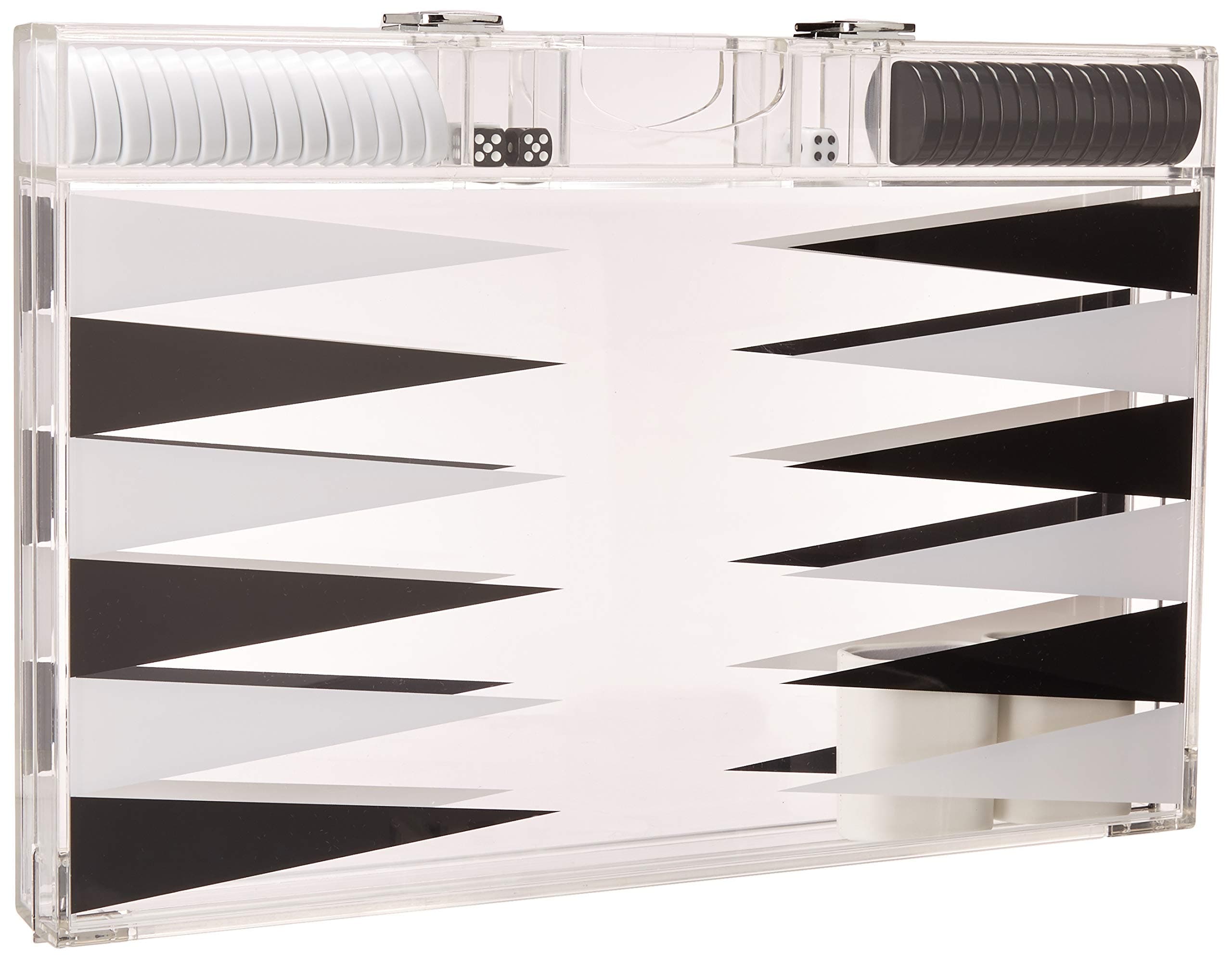 Rolling 66 18-Inch Lucite Deluxe Backgammon Set (Black)