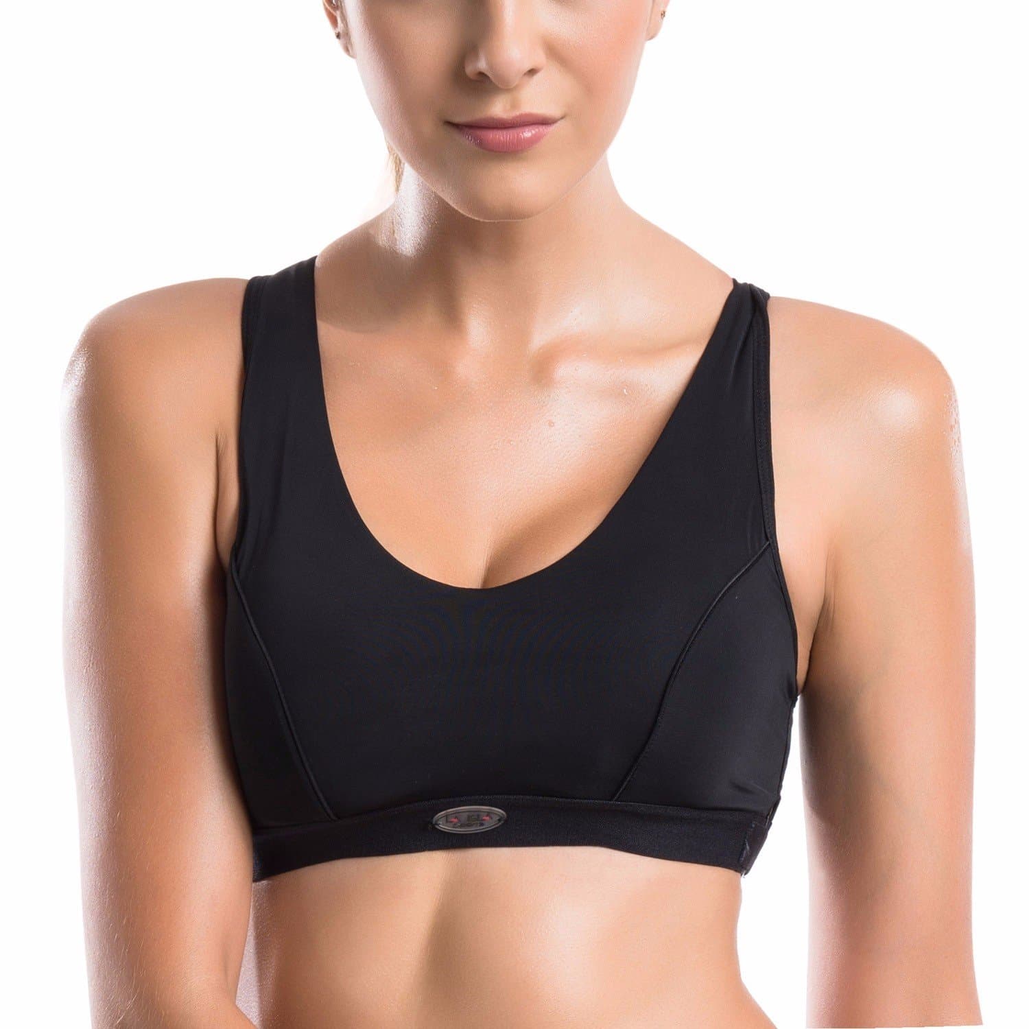 LAS LAI Women's Mid Impact Control Wire Free Padded Active Sports Bra