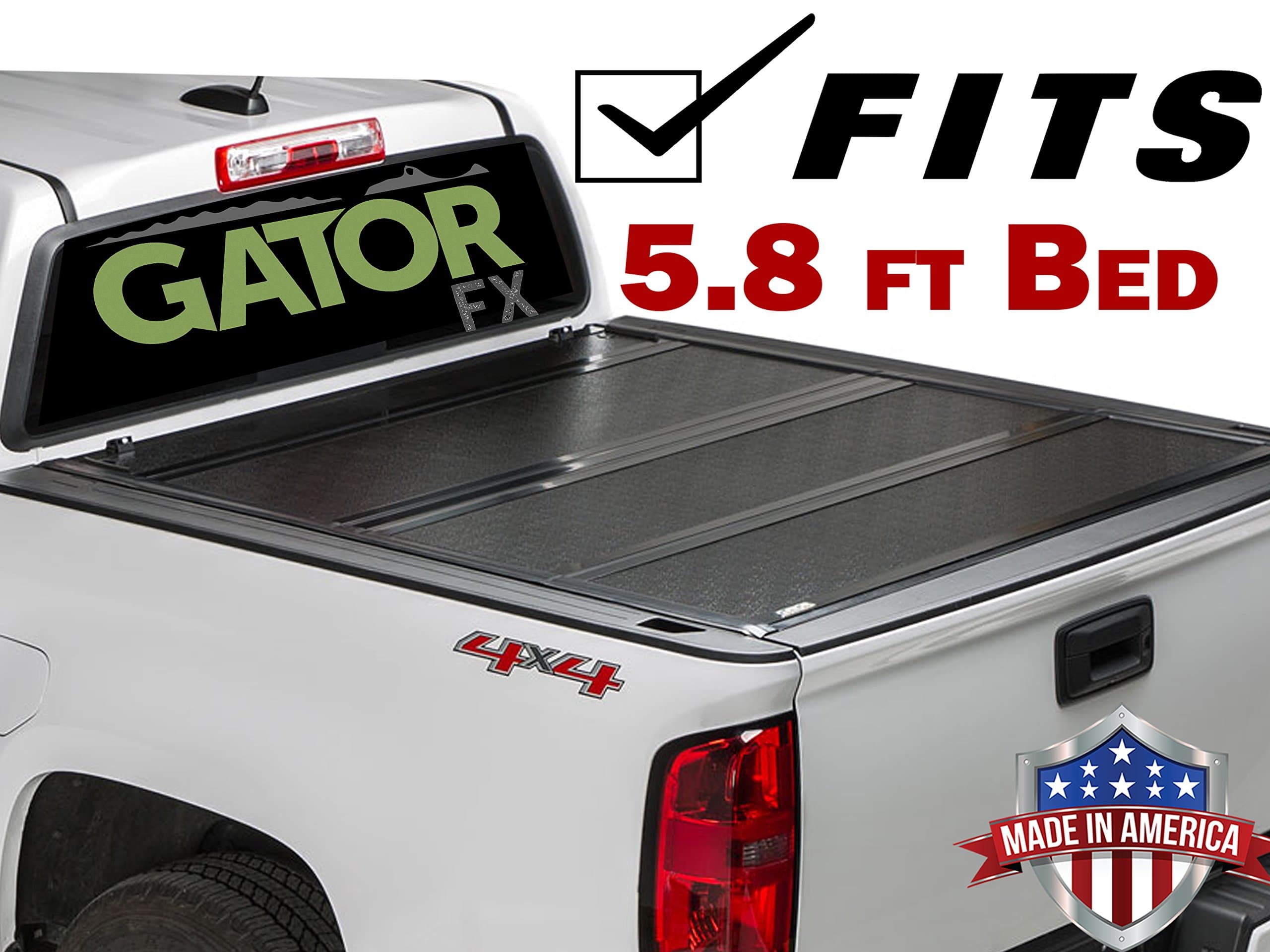 Gator FX (fits) 2014-2018 Chevy Silverado GMC Sierra 5.8 Foot Bed Only Hard Folding Aluminum Tonneau Truck Bed Cover Made in the USA (8828120)