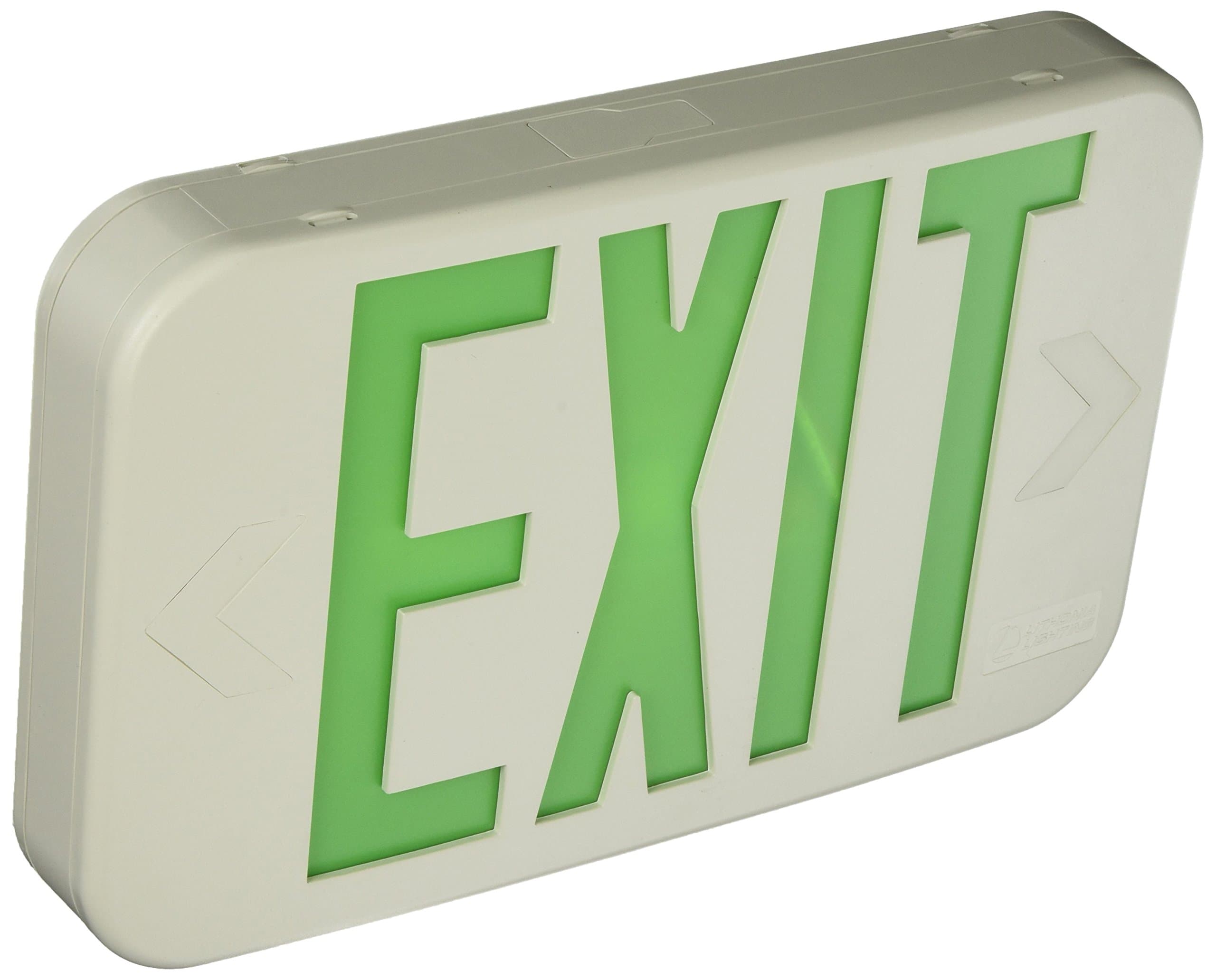 Lithonia EXG LED M6 Green LED Exit Sign with White Thermoplastic Housing by Lithonia Lighting