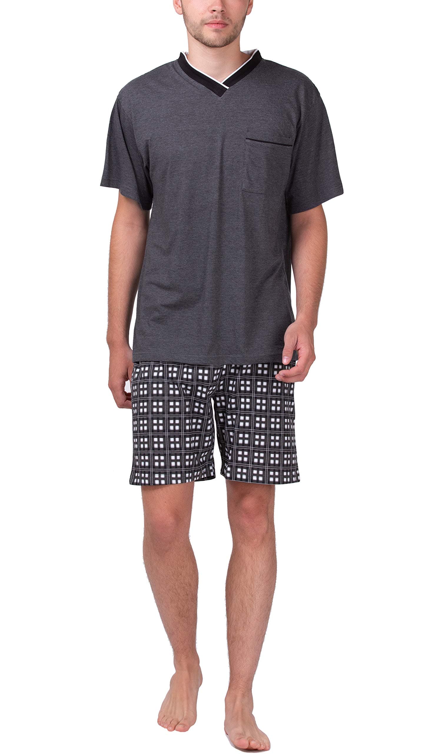 Moonline - Shorty pyjamas men checked trousers