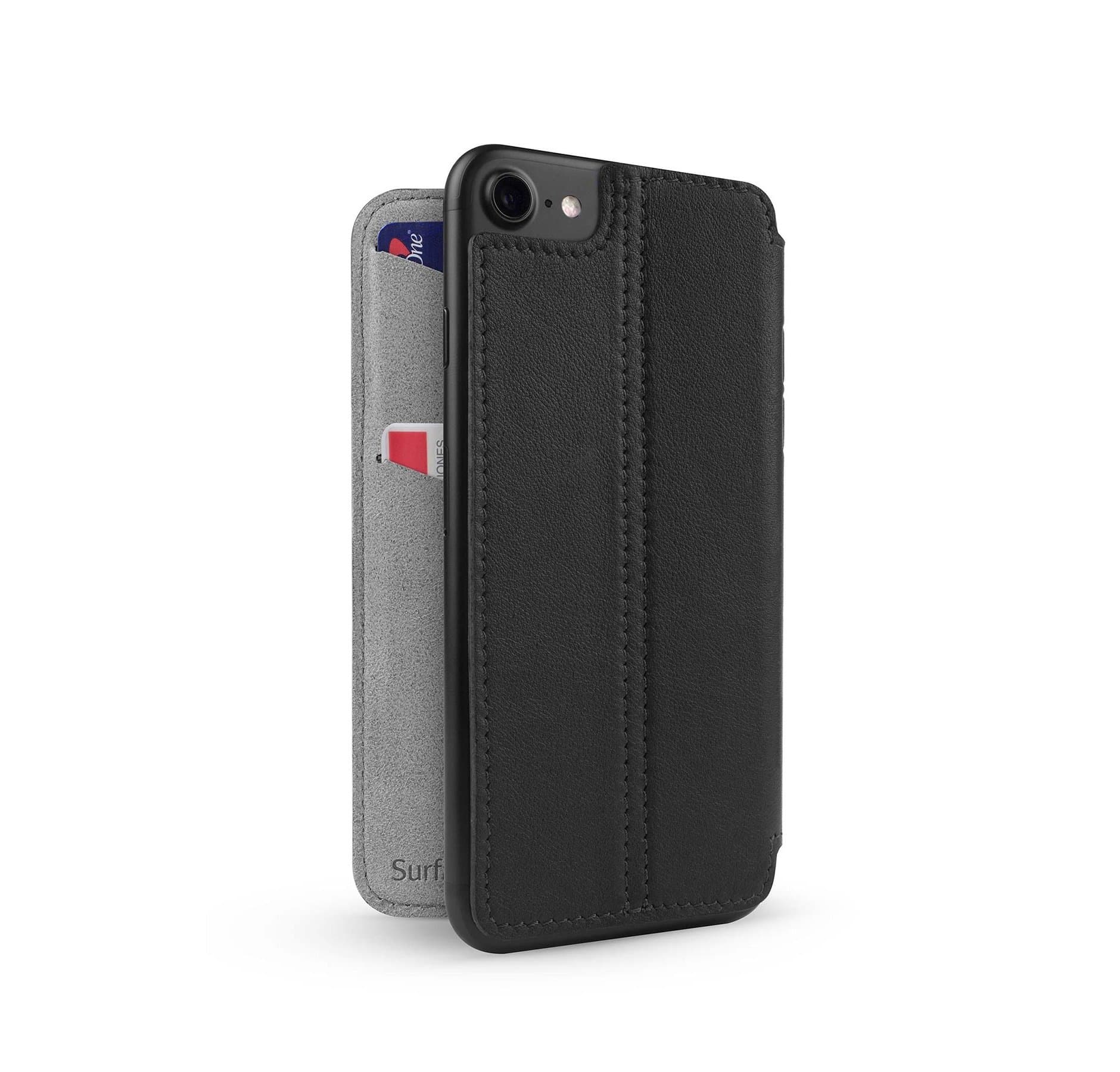 Twelve South SurfacePad for iPhone 8/ 7/ 6 black | Ultra-slim luxury leather cover + display stand (black)