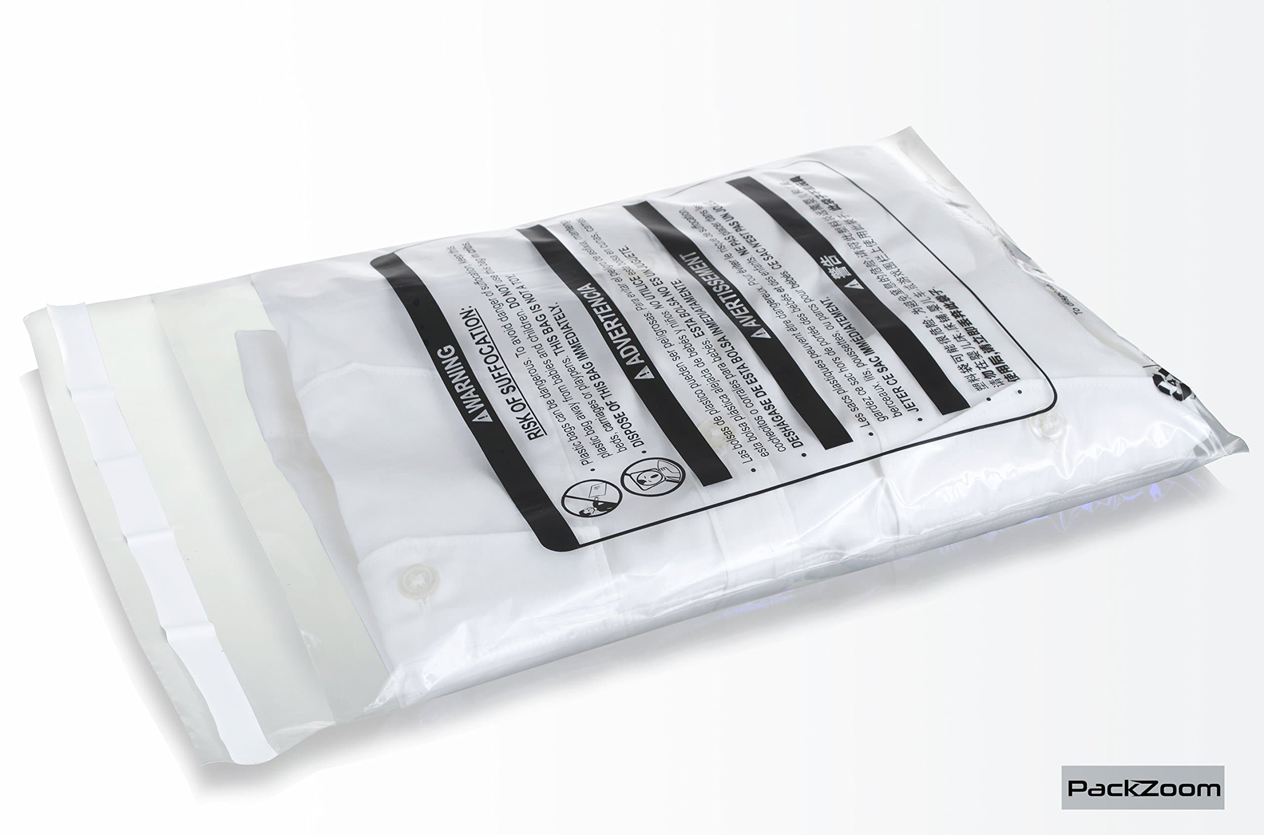 100 9x12 Self Seal Clear Poly Bags with Suffocation Warning, Strong Glue and Anti-Static Release Liner, 1.5 Mil, Transparent