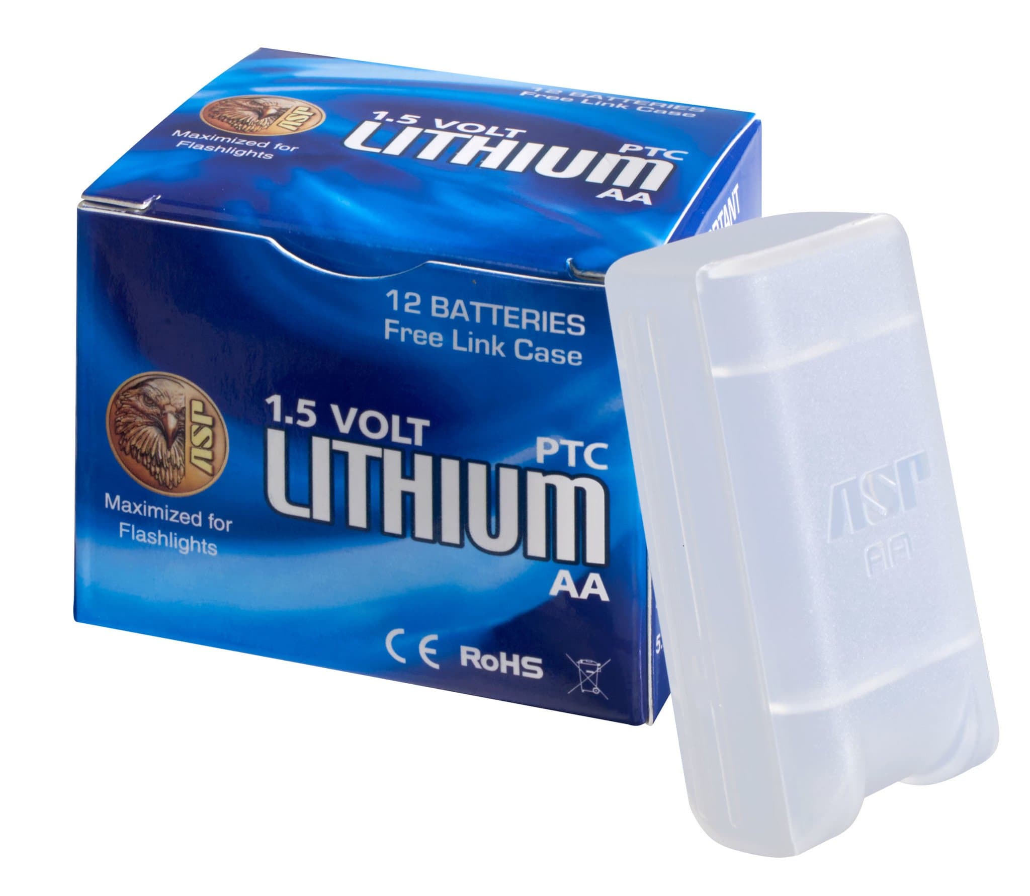 ASP AA 1.5V Lithium Batteries, Storage Case Included, 12-Pack