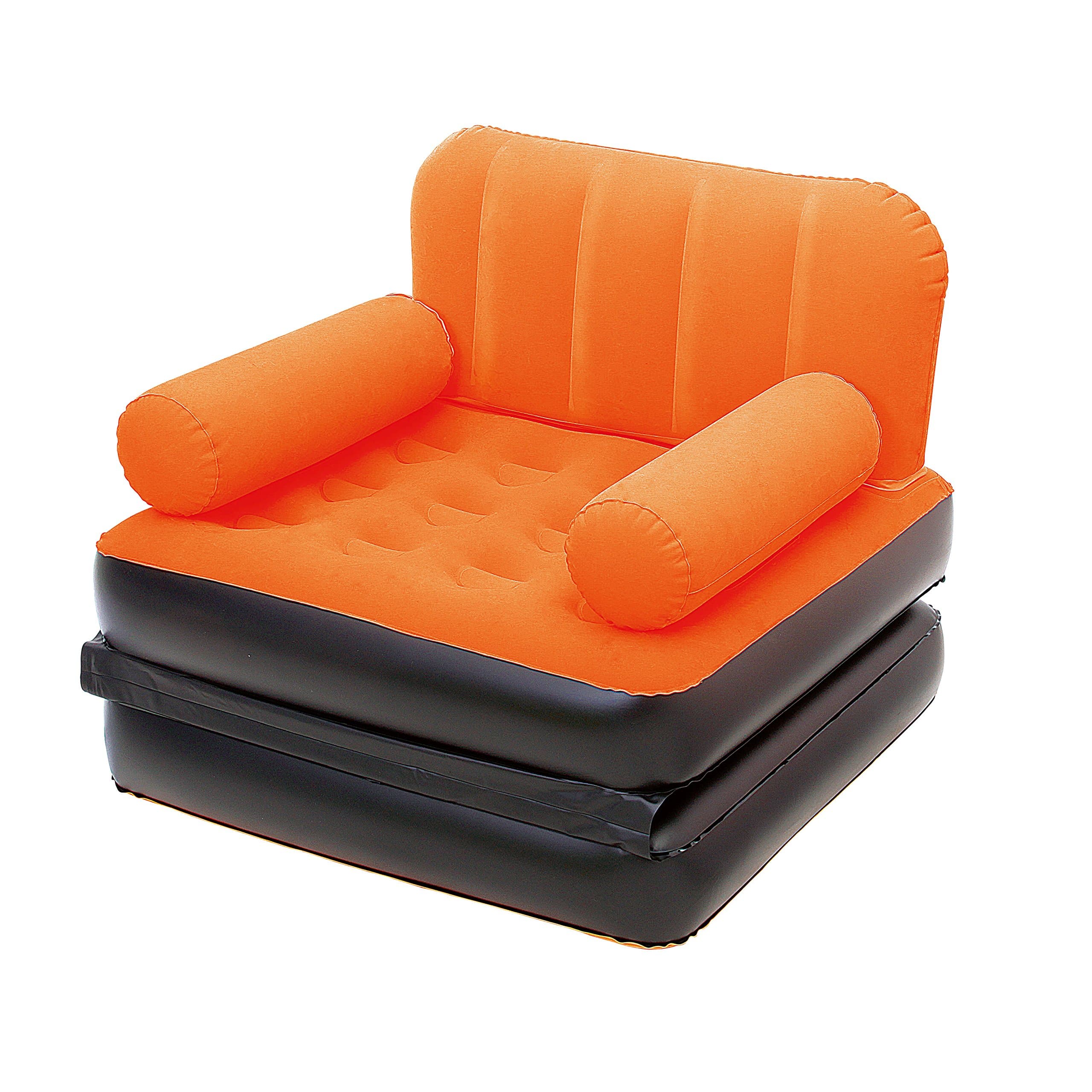 Karmax Multi-Max Inflatable Single Seater Sofa Cum Bed (Orange)