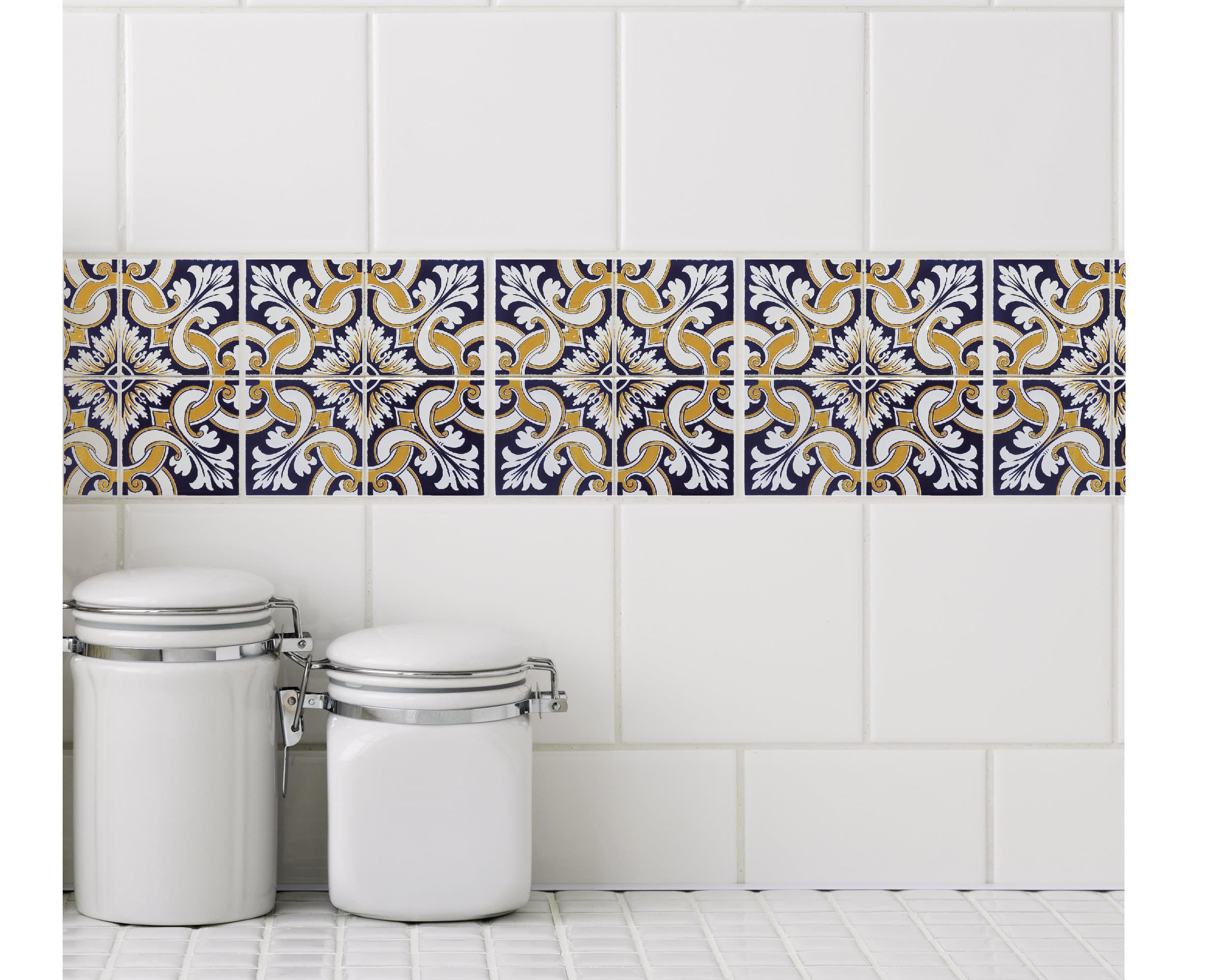 Odhams Press Spanish Mosaic Tile Decals for 4" Tile/Set of 16