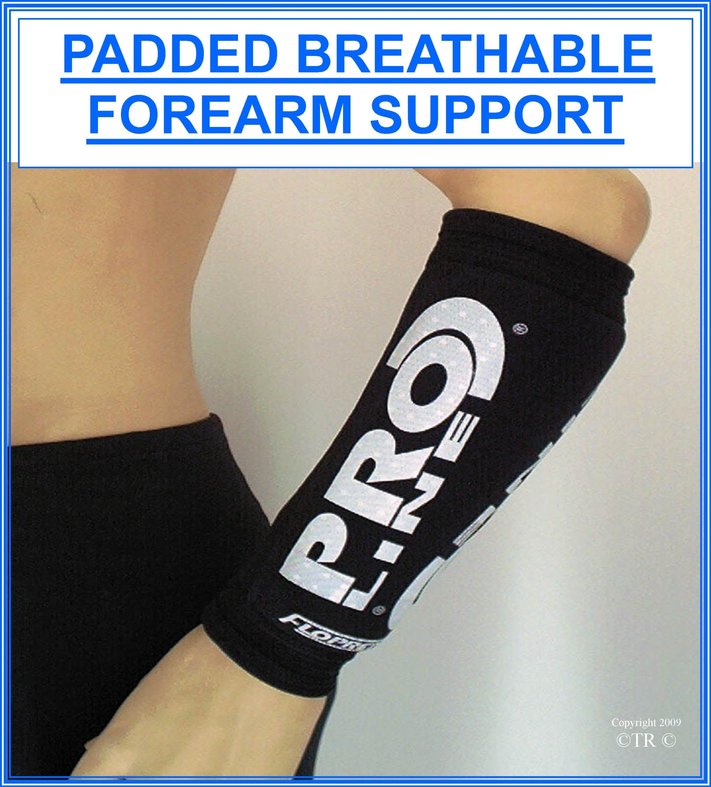 PADDED BREATHABLE FOREARM SUPPORT, This slip on support sleeve is manufactured using high quality, double thickness Breathable 2mm neoprene with additional padding provided by 6 mm foam inserts. Size