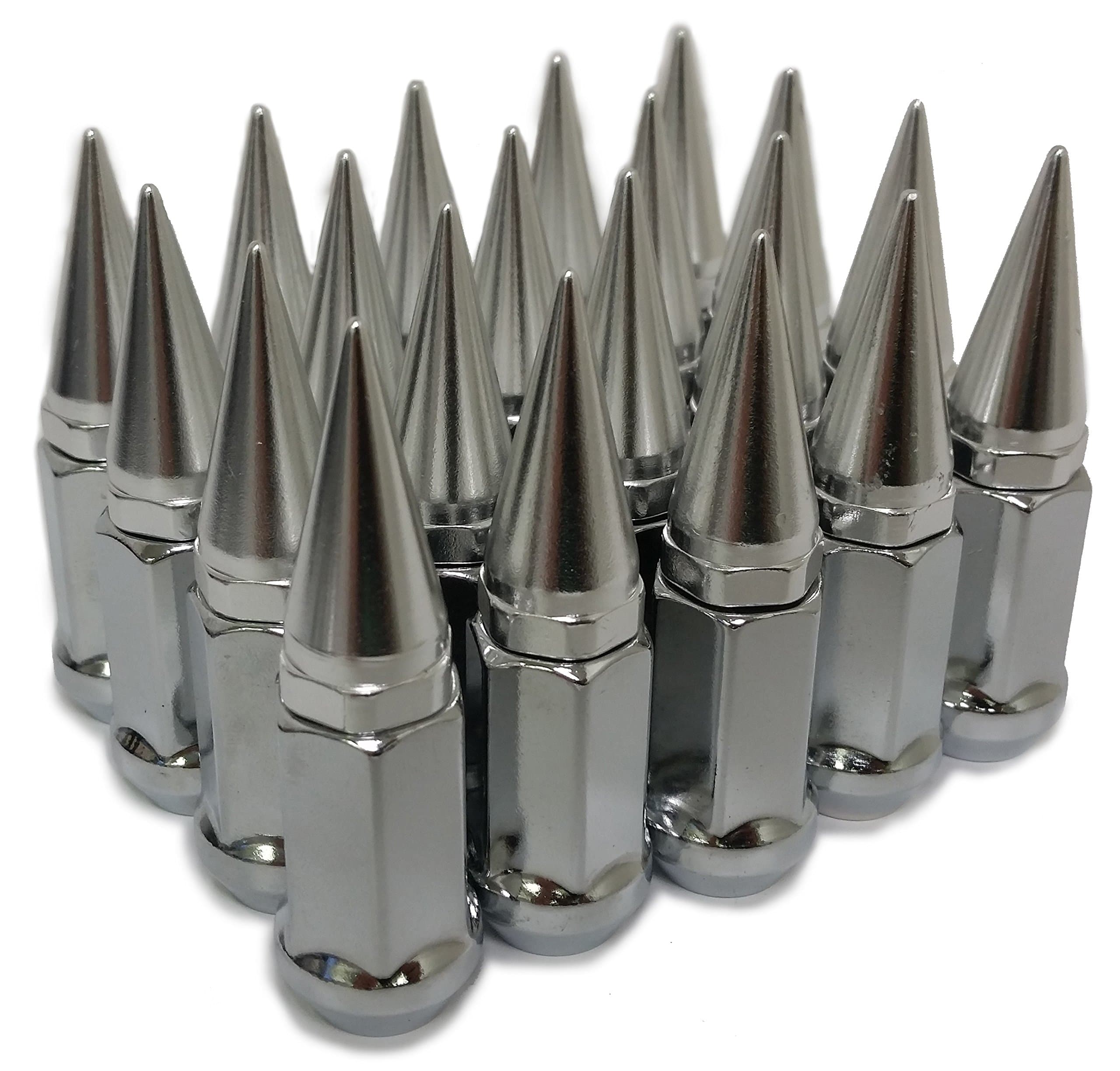 20 Chrome Spiked Extended Lug Nuts 12x1.5 Spike Lug Nuts