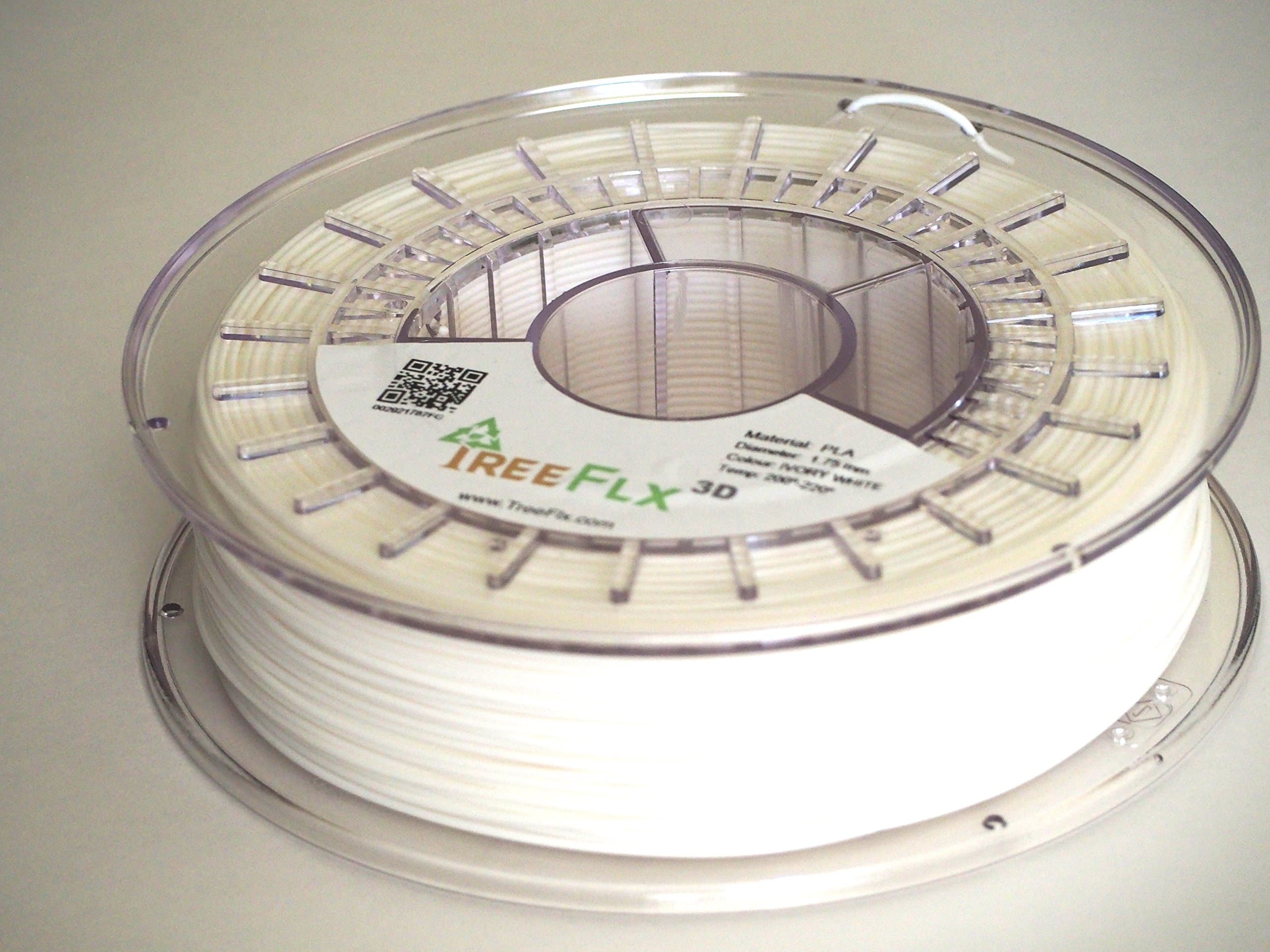 TreeFLX 3D Premium European PLA 3D Printer Filament, 750g Spool,-1.75mm- Ivory White Dimensional Accuracy +/- 0.03 mm