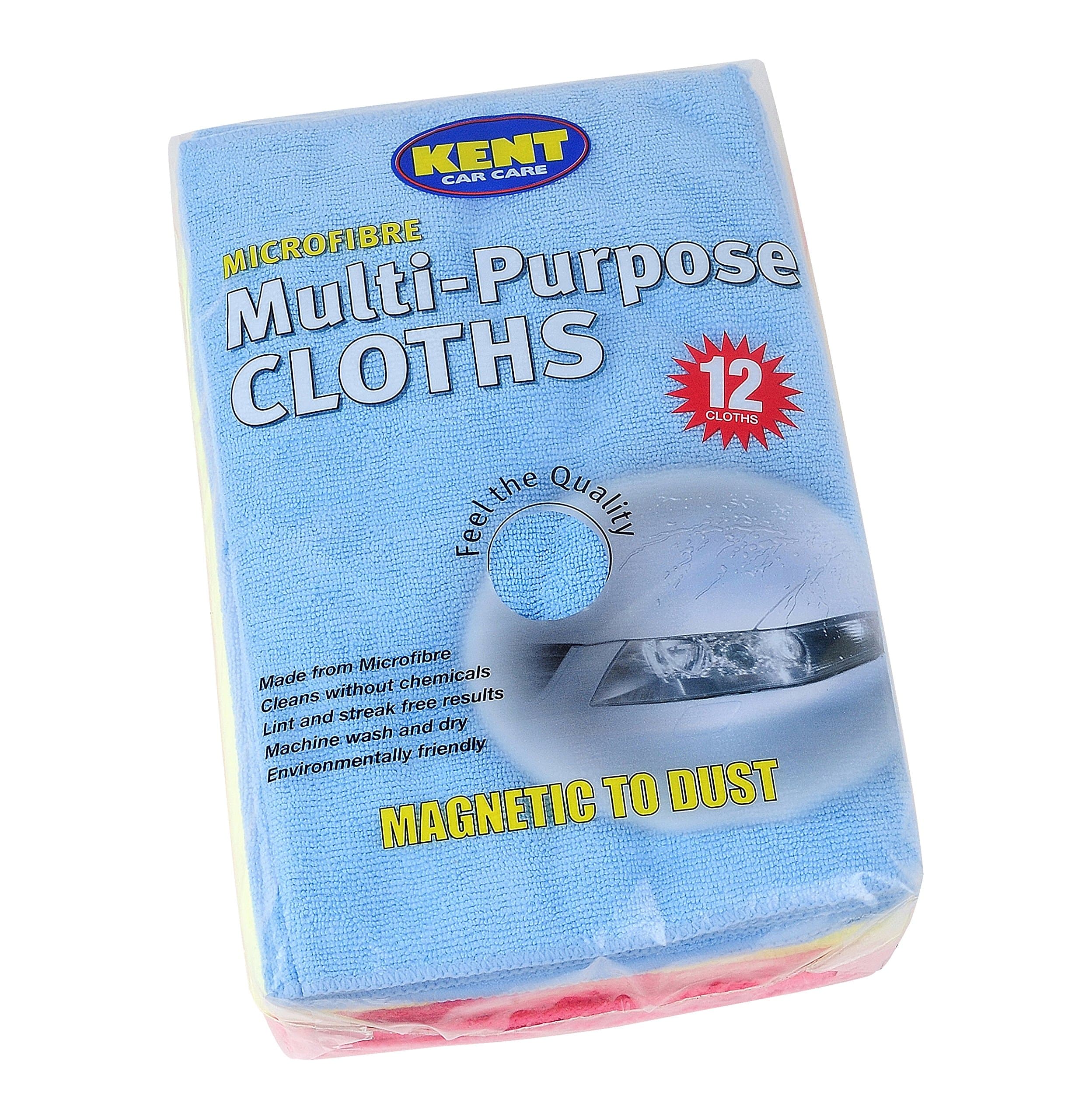 Kent Car Care Microfibre Multi-Purpose Cloths 12 Pack