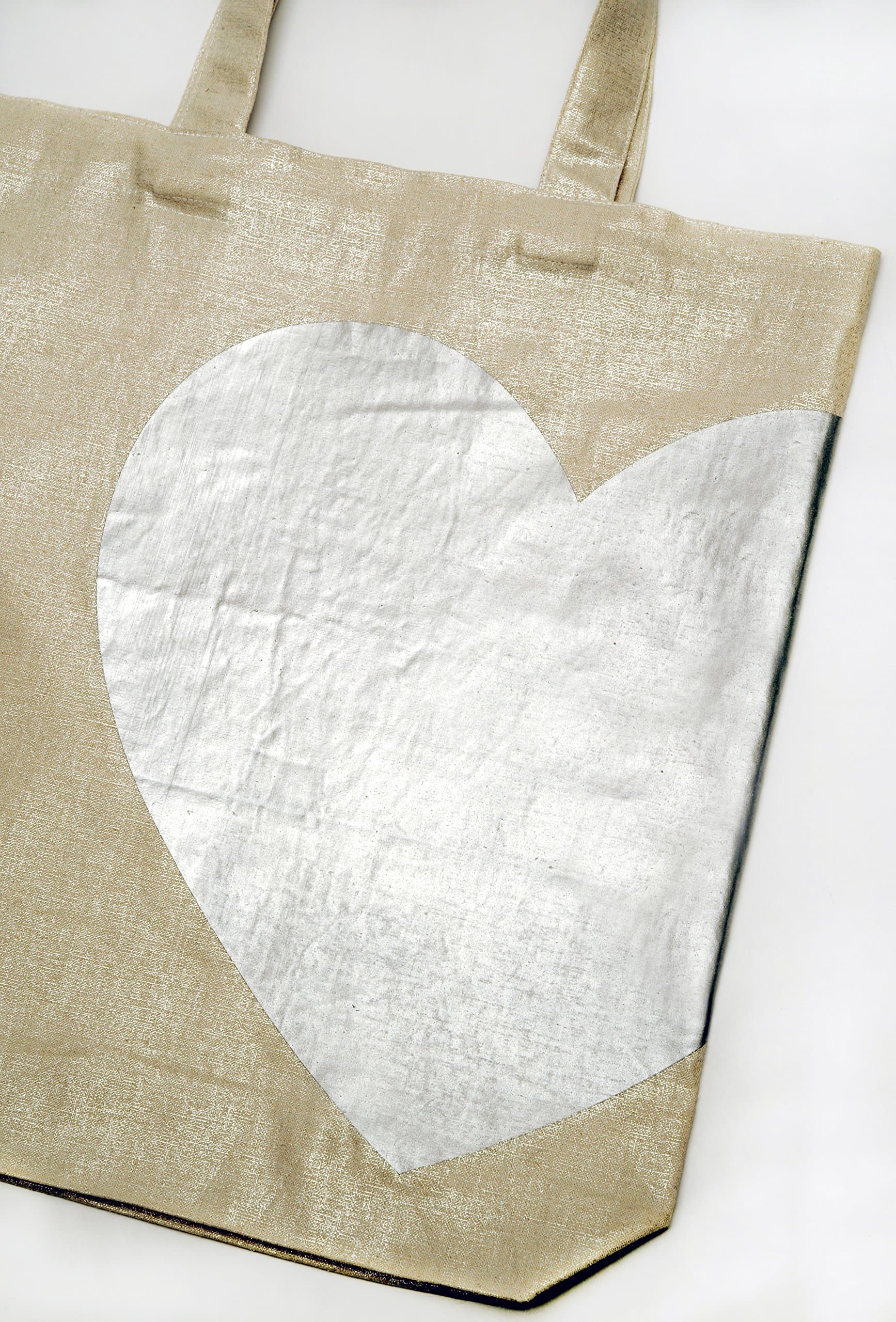 Wedding Library Accessories Tote, White Heart, Cloth Handle