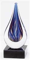 Order Fast Awards Purple Drop Art Glass Trophy - Personalize/Customize w/Free Engraving