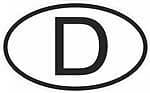 Germany D Country Code Oval Euro Germany Decal Sticker Car Bumper Window DEU DE Deutschland 3"x5"