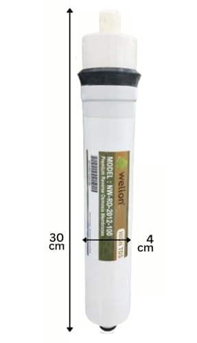 WELLON 100 GPD High TDS Membrane Suitable for All Types of ro Water Purifier (Works Till 4000 TDS) (White) - 1 PCS