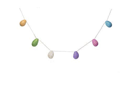 De Kulture Handmade Premium Wool Felt Easter Stuffed Egg Garland Eco Friendly Eastertide Wall Hanging Home Office Wedding Party Holiday Decoration Banner |48 Inch