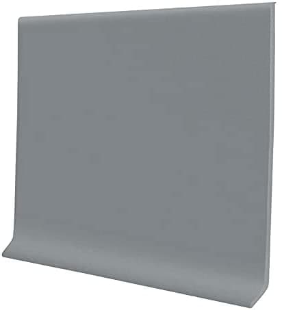 Proflex Gray Vinyl Wall Base 6 inch X 80 ft - Wall Base Trim with Super Strong Peel and Stick Adhesive Back - Flexible Self Stick Vinyl Wall Base - Easy Install Vinyl Floor Base with Toe