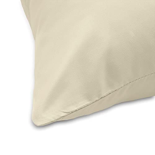 Imperial Rooms Pillow Cases 2 Pack Brushed Microfibre Pillow Covers (Cream, Pillow Cases 2 Pack)