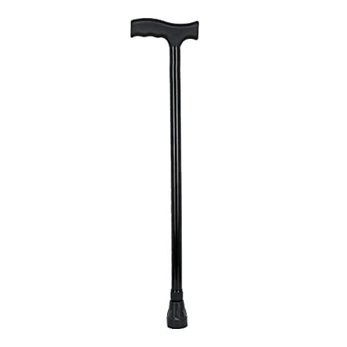 RCSP Walking Stick with Adjustable Hight Level for Old People, Strong Heavyduty Walking Cane with Non Slip Rubber Tip Base Comfortable Hand Grip | Portable Balancing Cane for Men Women (Black)