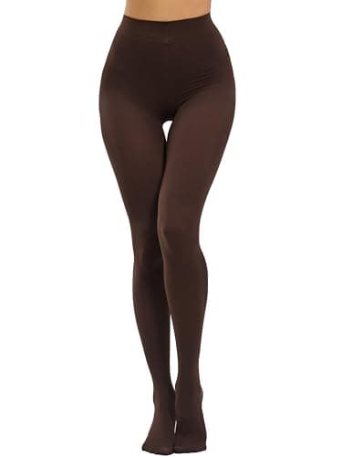 CozyWow Women's 80D Soft Solid Color Semi Opaque Footed Tights High Waist Womens Tights