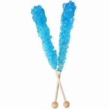 Light Blue Blueberry Rock Candy Sticks Wrapped 12 pieces
