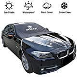 Windshield Snow Cover (Non-Magnetic), Windshield Cover with Mirror Covers, Blocking Snow, Fallen Leaves, UV Sun Rays, Elastic Hooks Design Will Not Scratch Paint (M - 85 x 49 inches)…