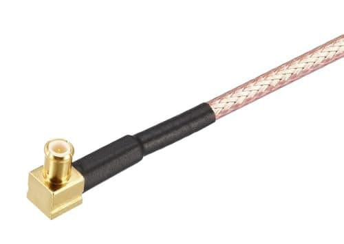 DHT Electronics RF Coaxial Coax Cable Assembly SMA female to MCX Male Right Angle 6''