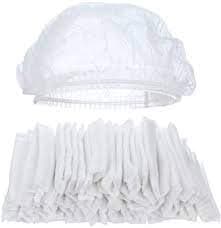 MINTLEAF Disposable Cap Stretchable White Cap - For Head, Hair Protection and Cooking(White, 50 pieces)